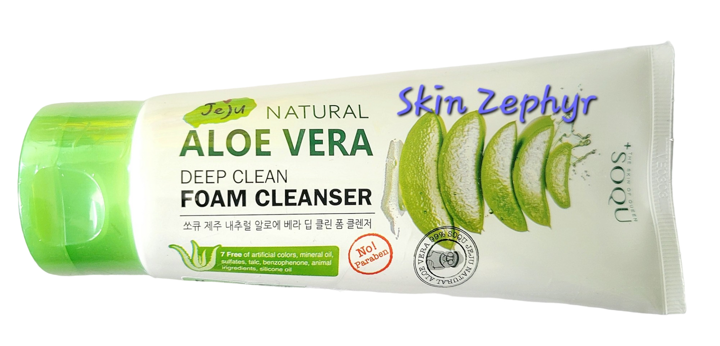 Soqu Jeju Aloe Vera Deep Clean Foam Cleanser
