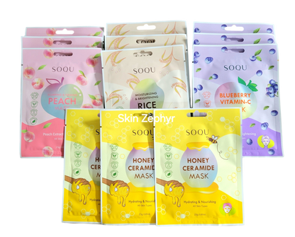 Soqu Fruity Blissful Glow Mask Set Variety Pack