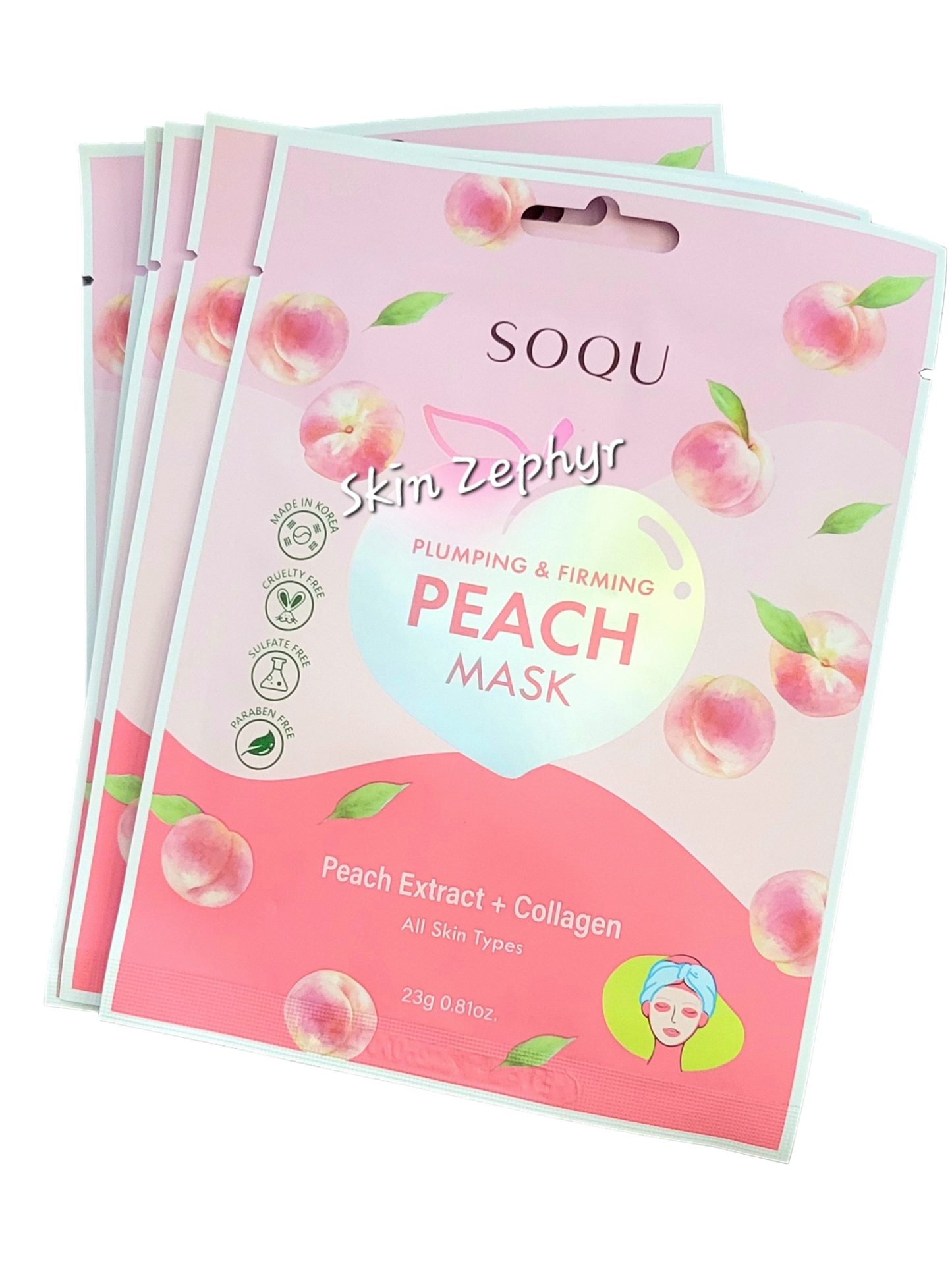 Soqu Peach Plumping and Firming Masks