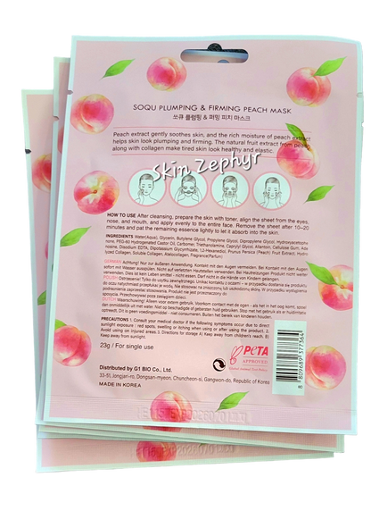Soqu Peach Plumping and Firming Masks