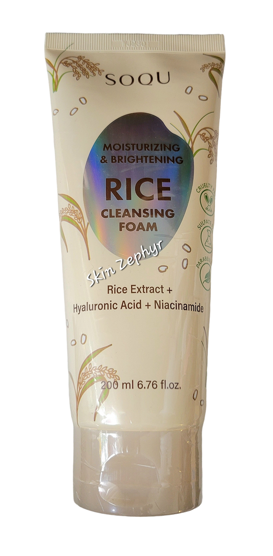Soqu Moisturizing and Brightening Rice Cleansing Foam