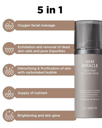 The Saem Gem Miracle Black Pearl O2 Bubble Mask