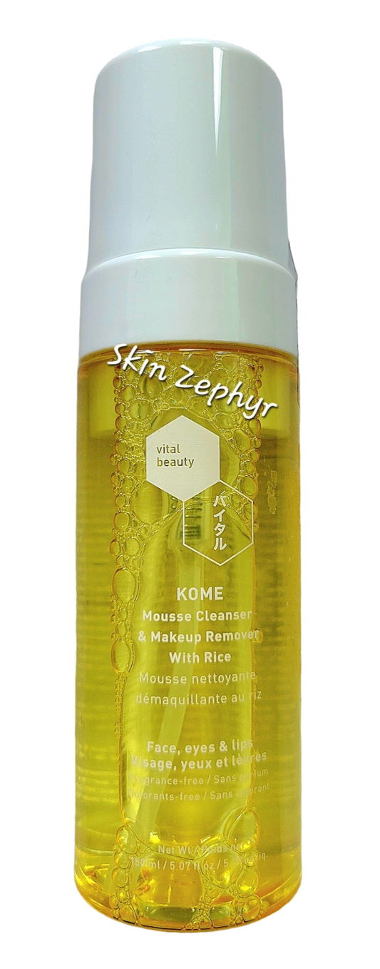 Vital Beauty Kome Mousse Cleanser and Makeup Remover with Rice