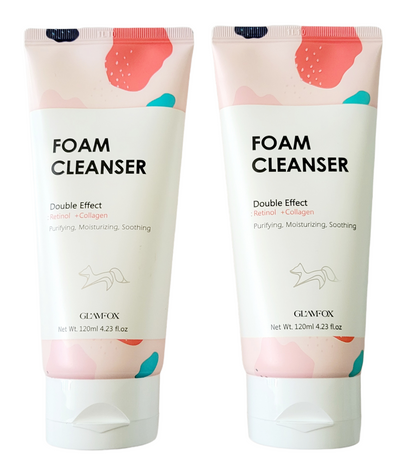 Glamfox Retinol and Collagen Double Effect Foam Cleanser Duo
