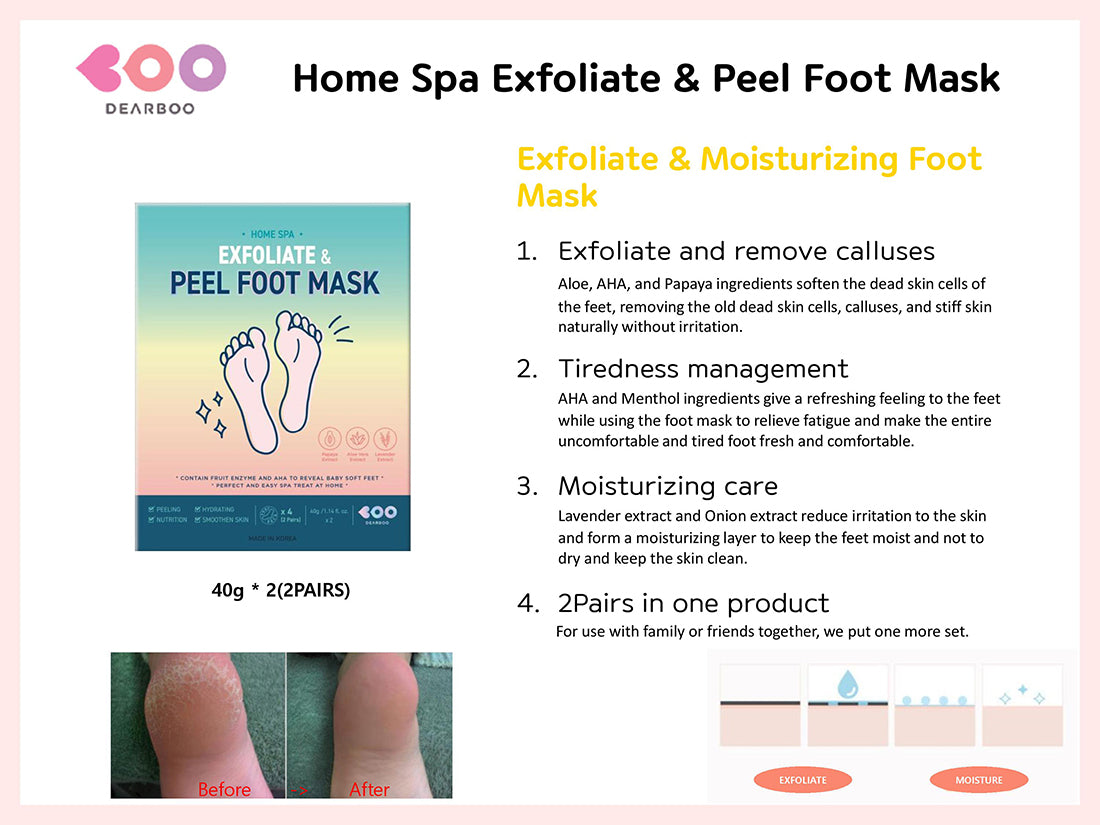 Dearboo Exfoliate & Peel Foot Mask