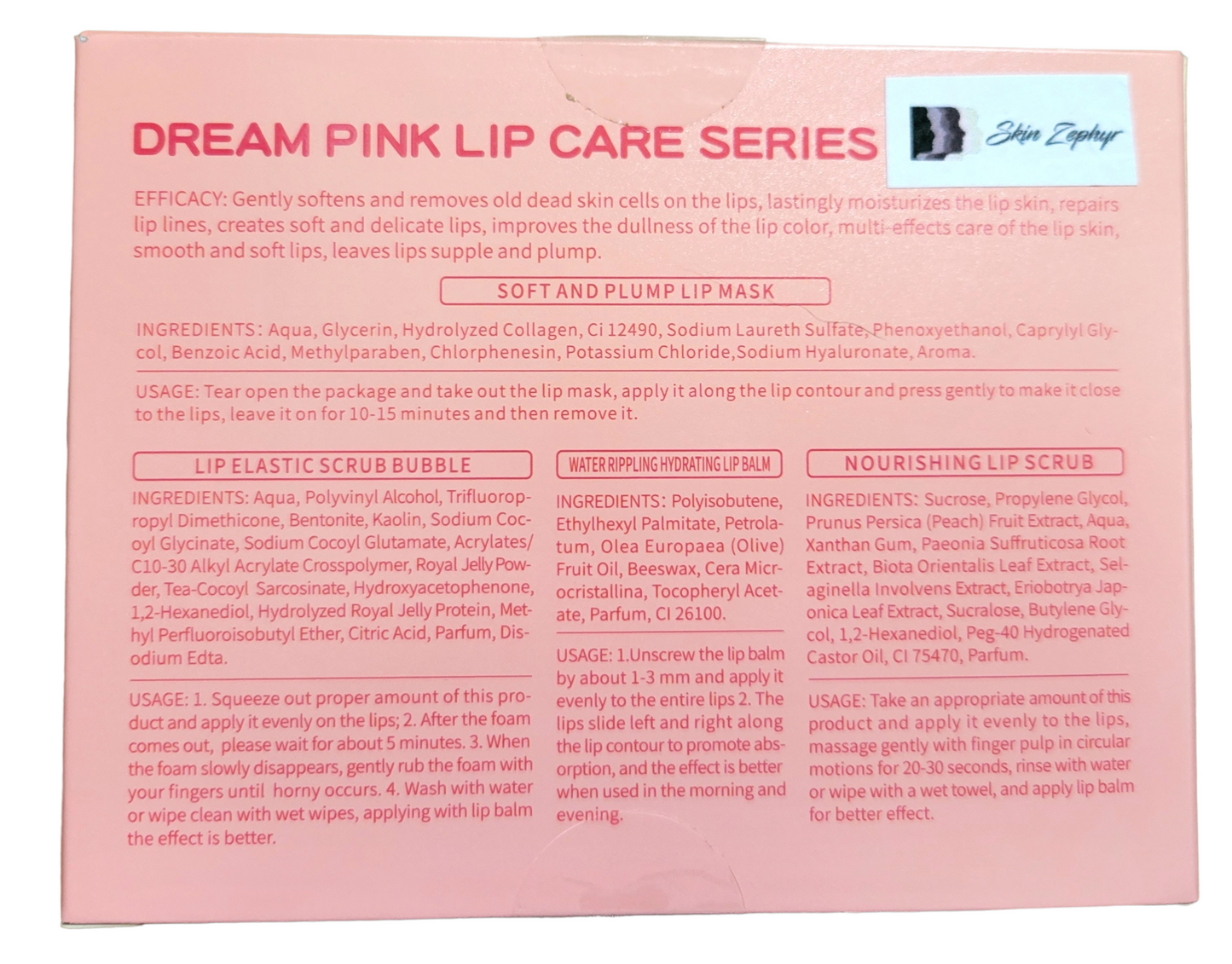 Skin Zephyr Dream Pink Lip Care Series Set